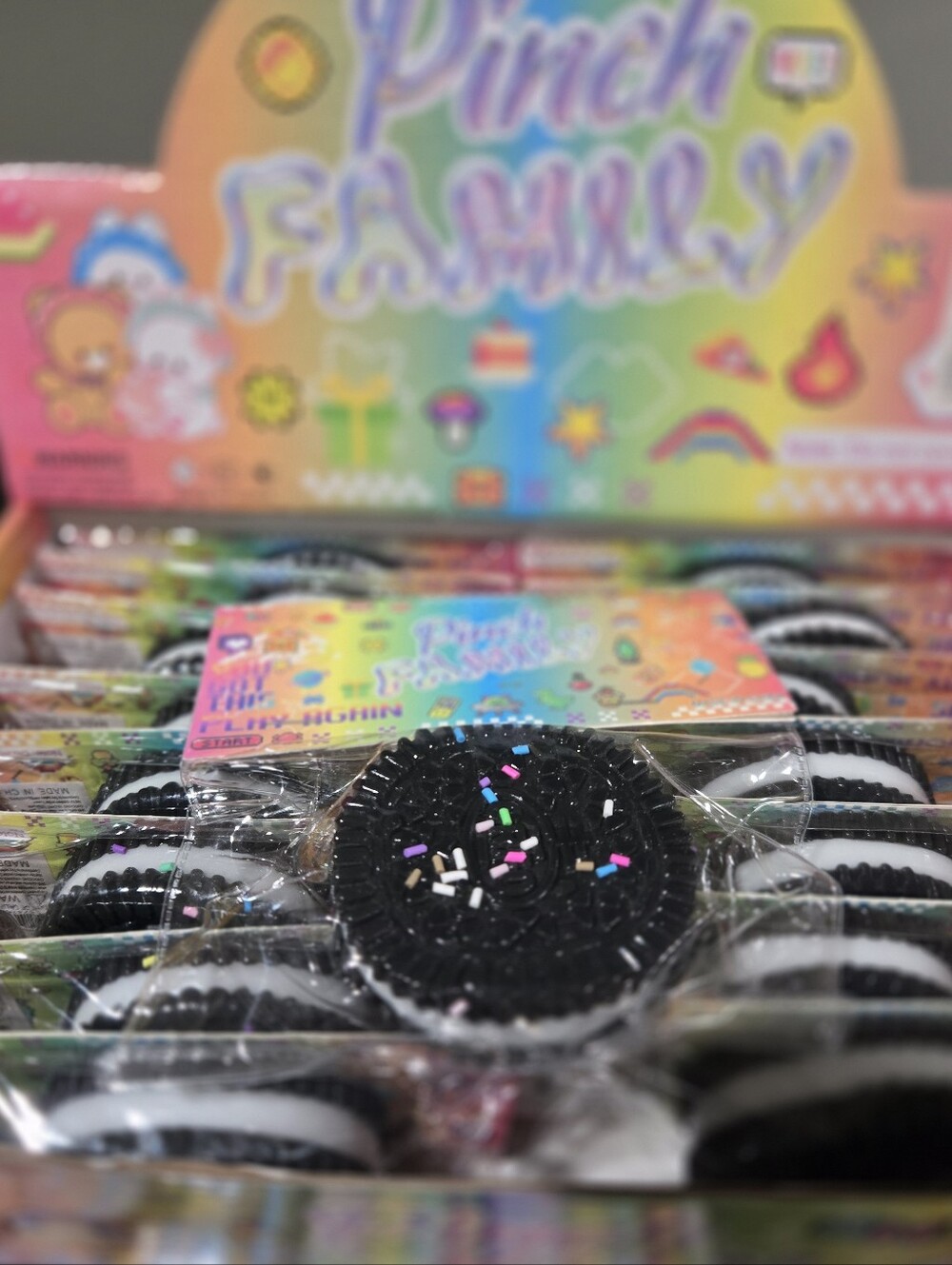 (2) Oreo Squishy Toy- Black Soft Slow Rising Stress Relief Fidget Toy